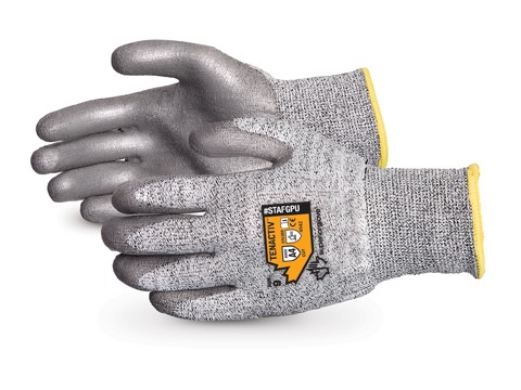 GLOVE KNIT BLEND SHELL;GRAY PU COATING 13 GAUGE - Cut Resistant